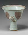 A CHINESE WHITE GLAZED STEM CUP