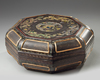 A Chinese qiangjin and tianqi lacquer 'dragons' octagonal box and cover
