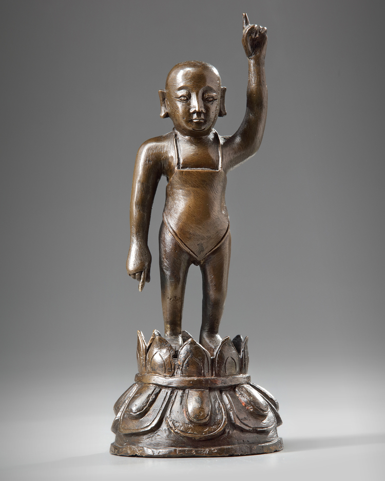 A Chinese bronze figure of the boy Shakyamuni