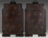 A pair of Chinese gilt bronze cloisonné enamel double gourd panels