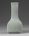 A Chinese crackle-glazed square-section bottle vase