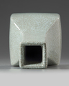 A Chinese crackle-glazed square-section bottle vase