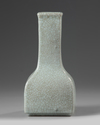 A Chinese crackle-glazed square-section bottle vase