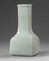 A Chinese crackle-glazed square-section bottle vase