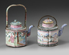Two canton enamelled teapots