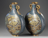 A PAIR OF CHINESE CLOISONNÉ ENAMEL MOON-FLASKS, CHINA, QING DYNASTY (1644-1911)