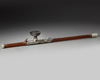 A Chinese bamboo and jadeite inlaid opium pipe