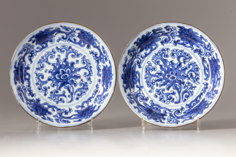 Two  Chinese blue and white dishes