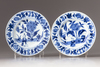 TWO CHINESE BLUE AND WHITE SAUCERS