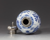 A Chinese blue and white silver mounted jar