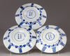 Three Chinese  blue and white dishes
