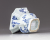 A Chinese blue and white square spittoon