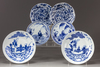 A lot of six Chinese blue and white dishes