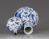 Two blue and white 'dragon' vases