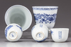 Five Chinese  blue and white cups