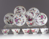 Six Chinese 'Lowestoft' cups and saucers
