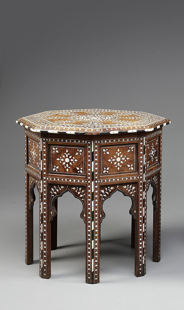 An Islamic wooden table