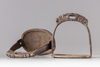 A PAIR OF CHINESE MILITARY CAST-IRON STIRRUPS, 19TH CENTURY