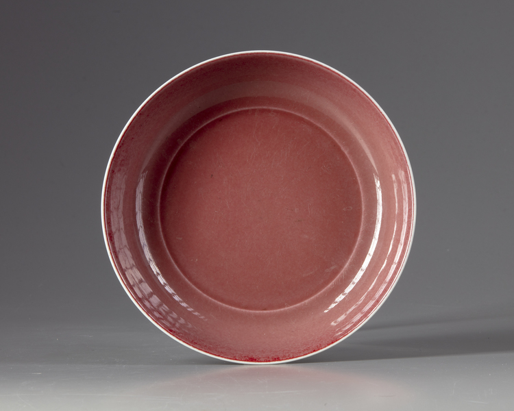 A Chinese red glazed dish