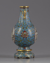 A Chinese cloisonné enamel 'Islamic market' vase and stand