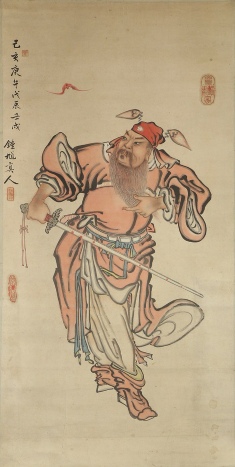 A CHINESE HANGING SCROLL OF THE DEMON QUELLER ZHONG KUI, 19TH CENTURY