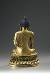 A Chinese gilt bronze figure of Buddha Shakyamuni.