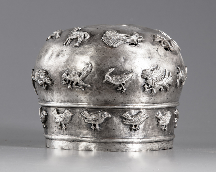 An Armenian silver miter for a priest