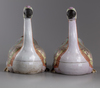A pair of famille rose goose figures
