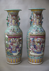 A pair of large Chinese famille rose vases