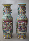 A pair of large Chinese famille rose vases