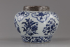 A Chinese  blue and white silver-mounted jar