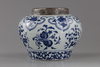 A Chinese  blue and white silver-mounted jar