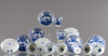 Eight Chinese blue and white cups and saucers