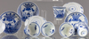 Eight Chinese blue and white cups and saucers