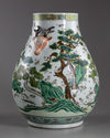 A large Chinese HU form hundered cranes vase