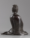 A CHINESE BRONZE FIGURE OF GUANYIN, QING DYNASTY