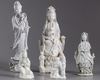 Five Chinese blanc de Chin figures