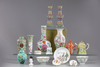 A lot of sixteen Chinese enamelled and famille rose items