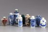 NINE CHINESE PORCELAIN SNUFF BOTTLES,19TH CENTURY