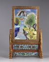 A CHINESE CLOISONNÉ TABLE SCREEN, 19TH CENTURY