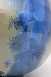 A Japanese globular vase with a narrow mouth decorated with metallic clear blue patches