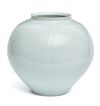 A Japanese round tobe-ware porcelain vase