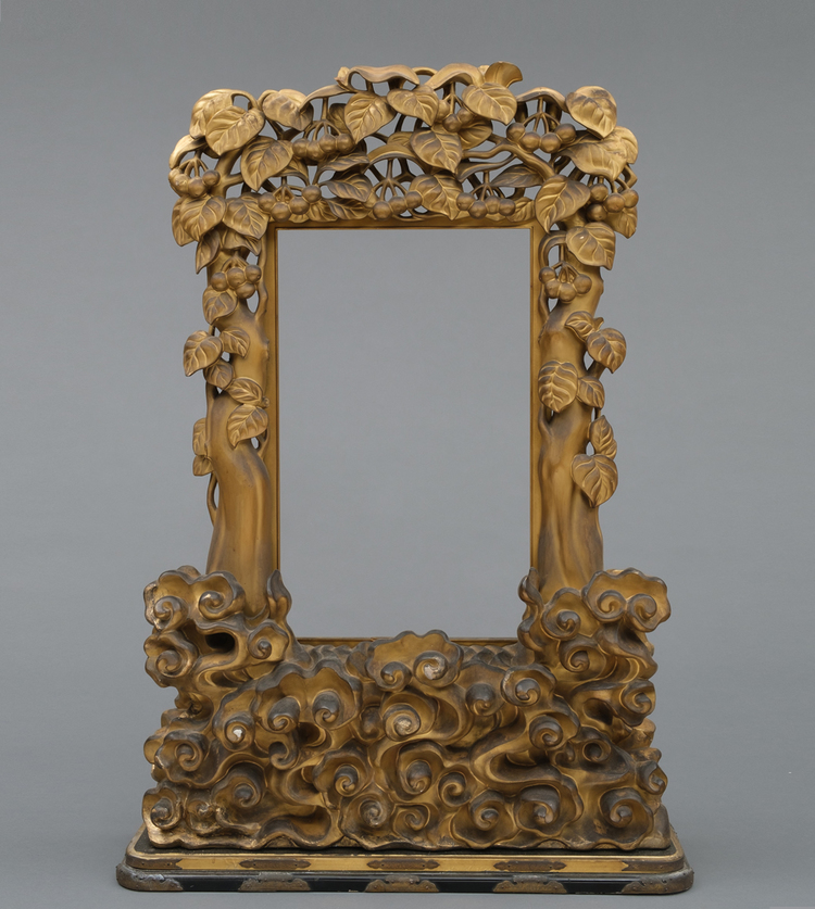 A Japanese gilded wooden temple frame