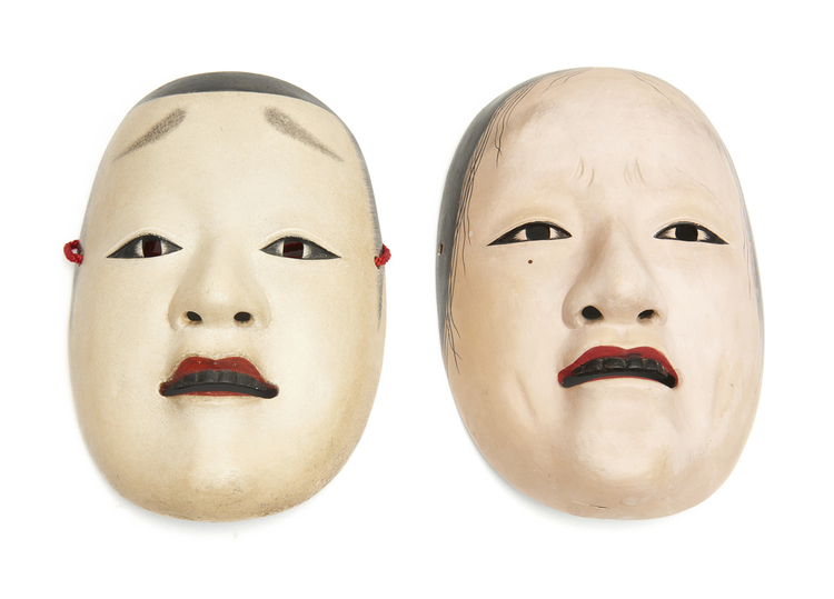 Two Japanese Nō-masks (ko’omote)