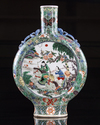 A Chinese famille verte moonflask