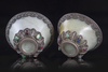 A PAIR OF MUGHAL JADE SILVER MOUNTED BOWLS, INDIA, 19TH-20TH CENTURY