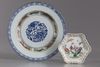 A Chinese dish and a famille rose saucer