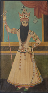 A large Qajar royal portrait of Fath Ali Shah