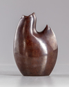 A Japanese bird shaped bronze vase