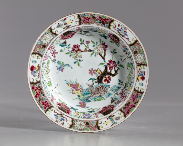 A Chinese famille rose dish